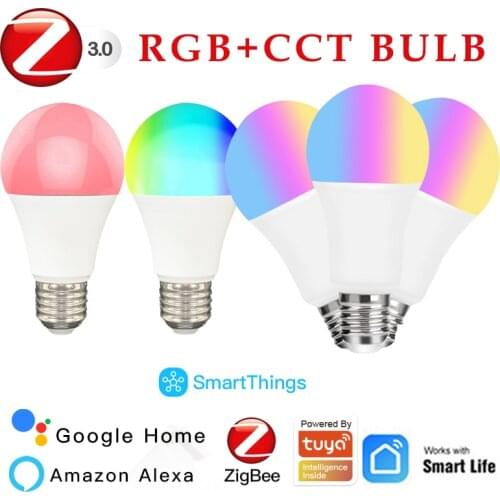 10 pcs tuya Zigbee LED light Bulb rgb/cct bulb rgbw rgbcw support Alexa Google voice control Tuya Smart Life APP remote control