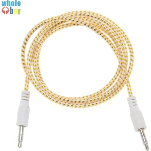 1000pcs/lot Wholesale Aux Cable 1m Plastic Ring 3.5mm Male To Male High Quality Audio Cable for Samsung HTC Car MP3 Aux Cord