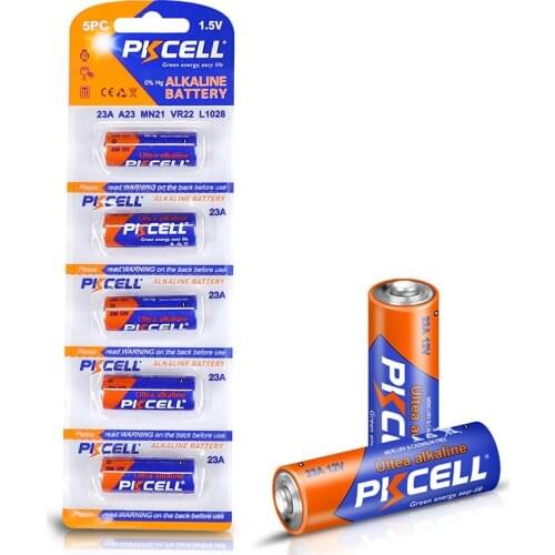5PCS/card PKCELL 23a 12v Battery 8F10R 8LR23 8LR932 CA20 K23A L1028 23A 21/23 A23 Alkaline batteries Primary and Dry battery