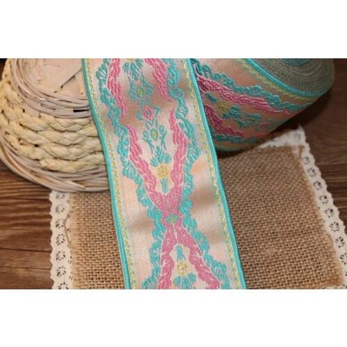 5yards/lot wide 7cm Woven Jacquard Ribbon classical design curtain and clothing accessory LS-9621