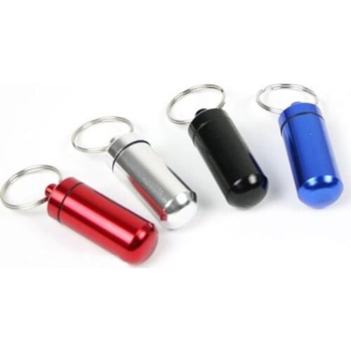 6xSmall Pill Tablet Medicine Storage Box Bottle Container Keychain Waterproof