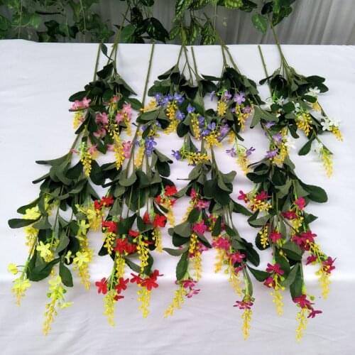 7 forks rapeseed flower artifciail silk flower Home garden decoration plant Wedding party floral arrangement Material