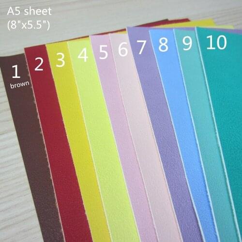 A5 sheet 8"X5.5"(21cmX15cm) smooth synthetic leather Faux PU leather For bows craft Sewing DIY decoration material 1pieces F0192