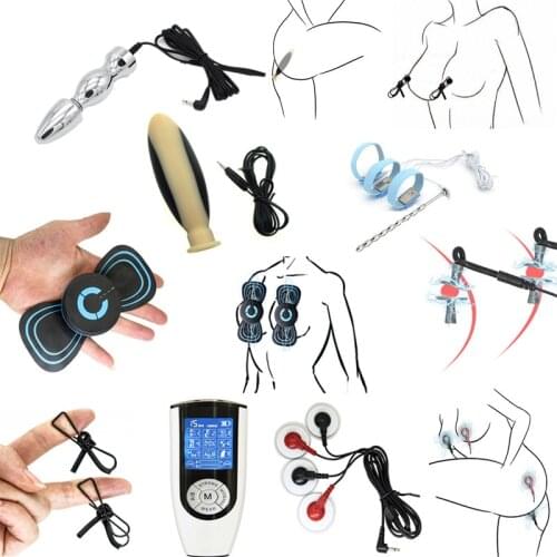 Electric Shock Anal Plug Electro Penis Rings Catheter Sounds Stimulation Breast Pads Massage E-stim Clitoris Clips Nipple Clamps