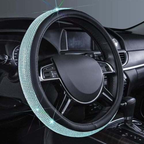 Vehicle Decoration Steering Wheel Cover Rhinestone Car Shiny Car Protective Diamond Cover Universal Accessories Set