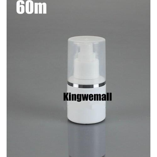 White 60ML Lotion Pump Bottle,Empty Plastic Pressure Container,Shower Gel/Shampoo Refillable Bottles,Makeup Tools