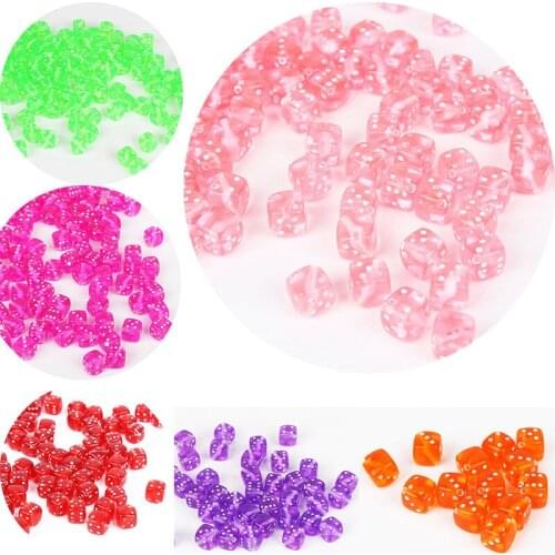9mm Square Acrylic Beads Muticolor Candy Dice Cube Loose Spacer Beads for Jewelry Making Diy Bracelet Wholesale Perles