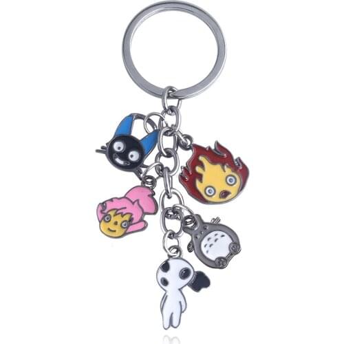 RJ Anime My Neighbor Totoro Keychain Cartoon Figures Toy Dog Cat Pendants Key Chain Women Men Kids Jewelry Accessories Gift