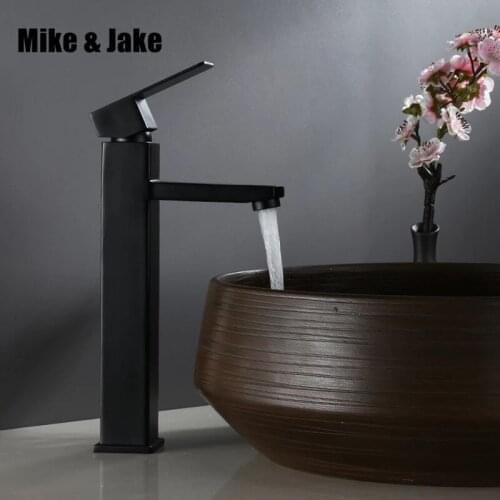 Black sus304 basin faucet bathroom black crane deck sink tap cold and hot mixer tap basin mixer black tap