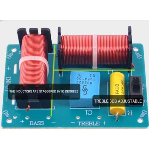 Speaker Frequency Divider Stereo Crossover WEAH-5301 80W 2 Way Speaker Frequency Divider Audio Treble Bass Filter