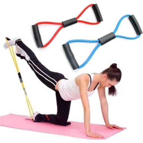 8-character chest expansion Yoga Pilates Pull Rope Gym Fitness Resistance Elastic Rubber Bands Training Тянуть веревку