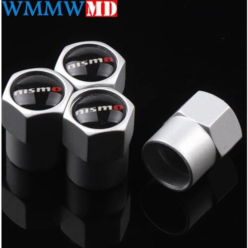 4x Nismo Emblem Car Wheel Tire Valves Air Cap For Nissan Tiida Teana Skyline Juke X-Trail Almera Qashqai Accessories Car-Styling