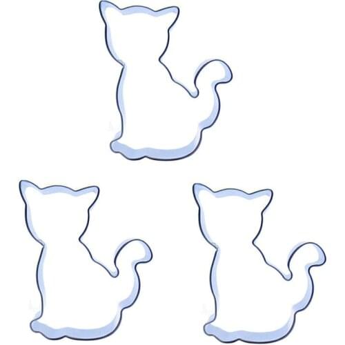 Little cat shape 3 piece cookie cutting molds, baking tools, cake decorating soft candy tools
