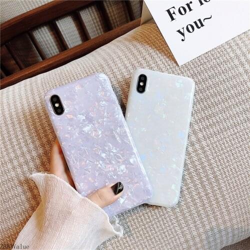Glossy Marble Case For Samsung Galaxy Note 20 10 Plus S8 S9 S10 S21 S20 FE Plus S7 Edge S20 Ultra Conch Shell Silicone Soft Case