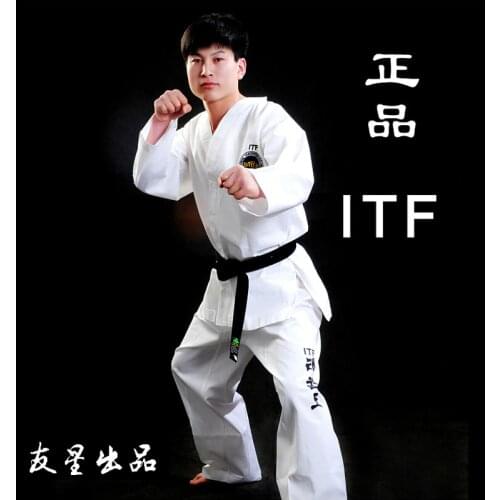 ITF Child Adult White taekwondo Suits Unisex Taekwondo Dobok Professional Uniform Exquisite Embroidery Comfortable ITF suits