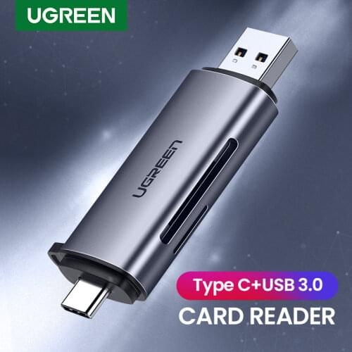 UGREEN Card Reader USB 3.0 Type C to SD Micro SD TF Adapter for PC Laptop Accessories OTG Cardreader Smart Memory SD Card Reader