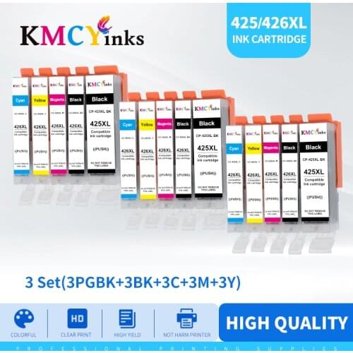KMCYinks 15PCS For Canon PGI425 PGI-425 CLI426 Compatible Ink cartridge For Canon PIXMA IP4840/IP4940/IX6540/MG5140/5240 printer