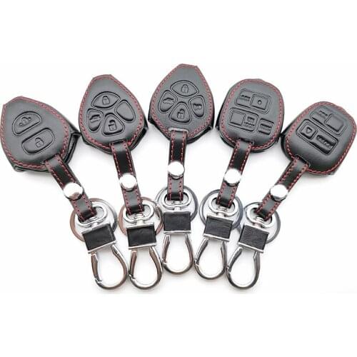 Leather Case Cover For TOYOTA Highlander Land Cruiser Camry Corolla Prado RAV4 Yaris Tarago / For Lexus Fob Remoto Protect Shell