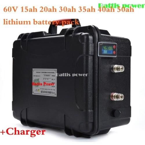Siutcase 60V 15ah 20ah 30ah 35ah 40ah 50ah lithium battery pack Li-ion BMS for ebike motorcycle scooter power motor +5A Charger