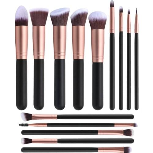 14Pcs Makeup Brushes Set Cosmetic Foundation Powder Blush Eye Shadow Lip Blend Wooden Make Up Brush Tool Kit Maquiagem
