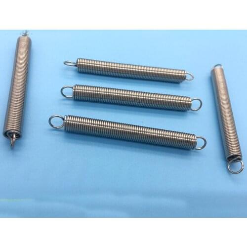Stainless Steel Drag Spring 0.6mm Line Diameter 5mm Outer Diameter Tension Spring with Hook 50pcs