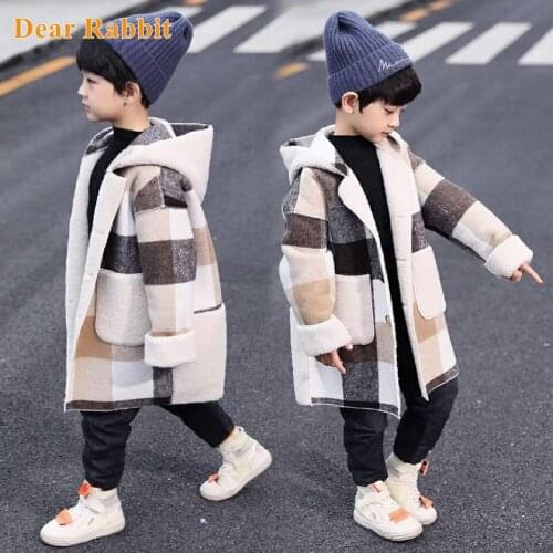New Autumn Winter Boys Hoodies jacket girls Coat For 4-13 Year Toddler Kids Long Sleeve Plaid Casual Tops Outwear Coats clothes