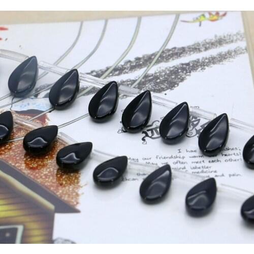 New!Beautiful 8X12mm Black Onyx water drops shape loose beads,Fit DIY fashion bracelet necklace jewelry gift