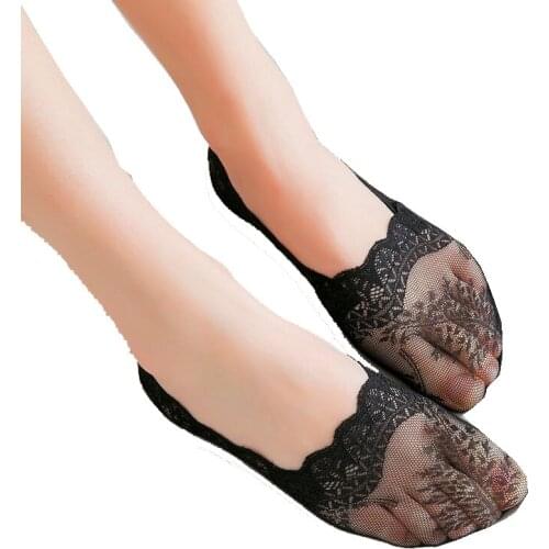 New Fashion Women Girls Summer Socks Style Lace Flower leaf Short Sock Antiskid Invisible Ankle 2020 Sox Sock Slippers