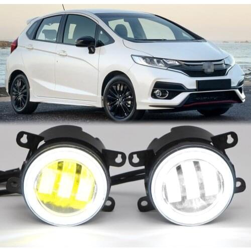 White / Yellow Dual Color LED Fog Light for Acura Ford Honda Jaguar Nissan Subaru Suzuki Angle Eye Fog Lamp 20W High Power