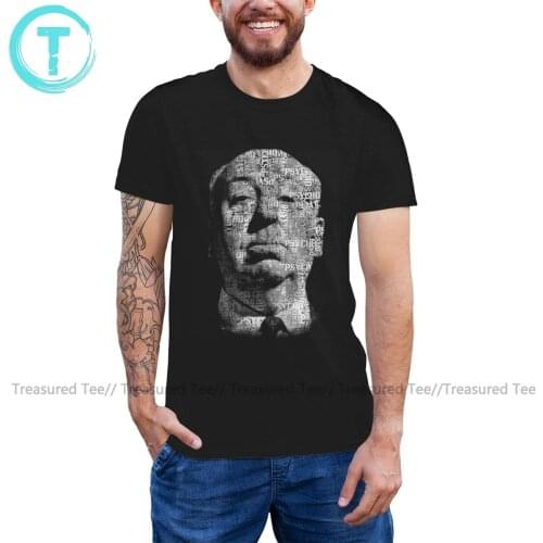 Psycho T Shirt Alfred Hitchcock Movie Title Portrait T-Shirt Beach Men Tee Shirt 100 Cotton Printed Tshirt