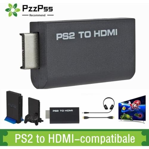 PzzPss PS2 to HDMI 480i/480p/576i Audio Video Converter with 3.5mm Audio Output Supports All PS2 Display Modes PS2 TO HDMI