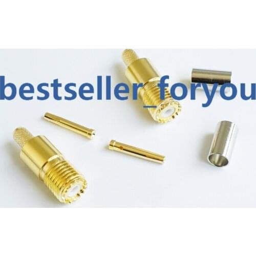 Connector Mini UHF MINIUHF Female Jack Connector Crimp For LMR195 RG58 RG142 Cable Golden