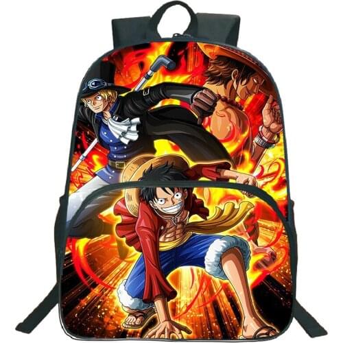 Mochila Anime One Piece 16 Inch Backpack Children Cartoon School Bags One Piece Bookbags for Teenager Boys Girls Mens Travel Bag