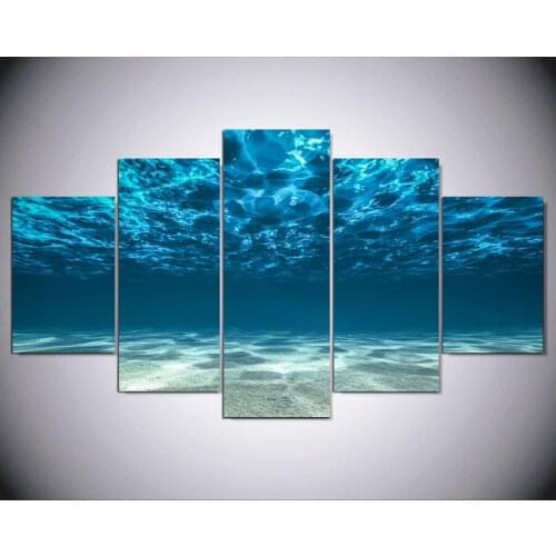 Blue Ocean Sea Canvas Wall Art Print Decor Poster Artworks For Home Pictures Seaview Under Sea Painting On Canvas for gift