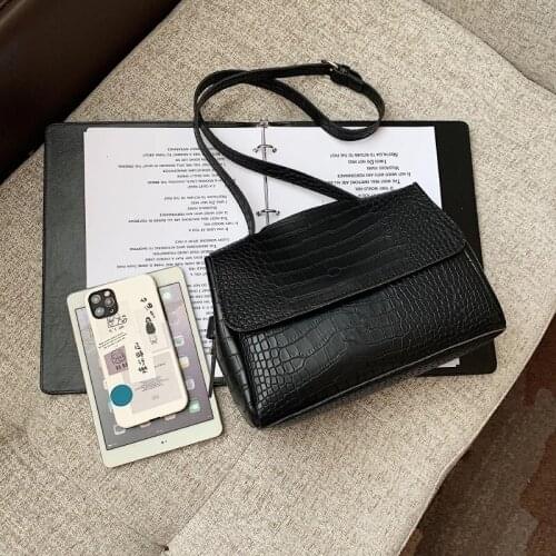 Vintage Women Shoulder Flap Bag Alligator PU Leather Female Messenger Bag Women Luxury Designer Handbags And Purses Big Totes