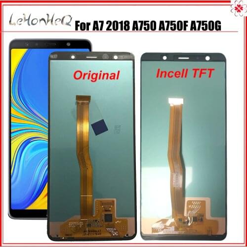 Super AMOLED/OLED/TFT LCD For Samsung Galaxy A7 2018 A750 SM-A750F A750F Display With Touch Screen Assembly Replacement Part