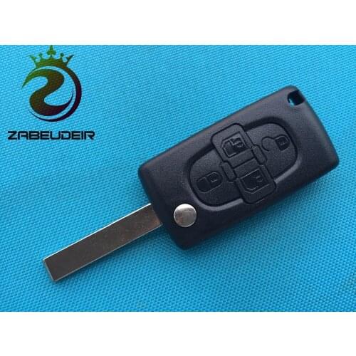 10Pcs/Lot Of New Case For Citroen 4 Buttons Remote Key Blank 407 HU83 Blade Groove With Battery Place No Logo Auto Part Cheaper