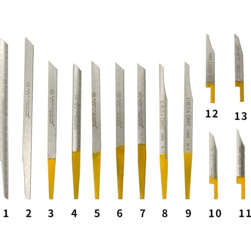 13Pcs Engraving Cutting Bits Jewelry Engraving Carving Knife Tools Set for Pneumatic Impact Engraving Machine