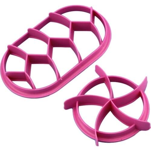 2 pieces/set of pink oval and round pastry cutter dough cookie press bread roll mold kitchen baking cooking tool accessories