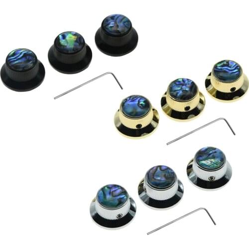 3x Guitar Control Knob Volume Knobs 1.5mm Wrench for 6mm Shaft Electric Guitar Bass Musical Instrument Parts