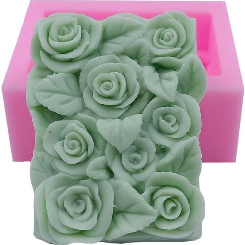 3D Rose Soap Mold Flower Silicone Molds For Natural Soap Making Floral Candle Wax Chocolate Cake Mould Resin Art Crafts Moulds