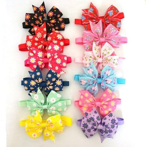 50pcs Pet Dog Flower Bow Ties Holiday Dog Bow Ties Cute Neckties Collar Pet Puppy Dog Cat Ties Accessories Grooming Supplies