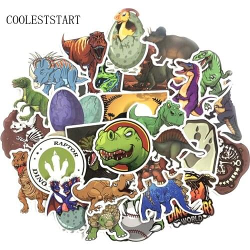 50Pcs/Set Dinosaur Graffiti Stickers Cartoon Animal Educational Toys Stickers For Luggage Laptop Skateboard Motorcycle Fridage