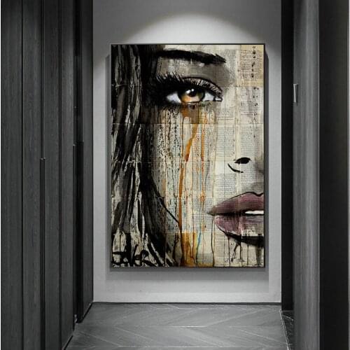 Abatract Canvas Painting Graffiti Woman Face Posters and Prints Modern Wall Art Pictures for Living Room Home Decor No Frame