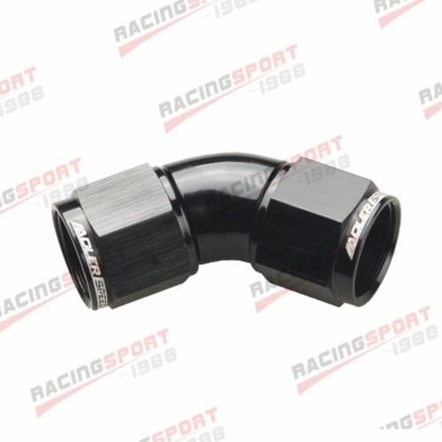 AN -10 AN10 To AN 10 45 Degree Female to Female Full Flow Adapter Black/Red-Blue