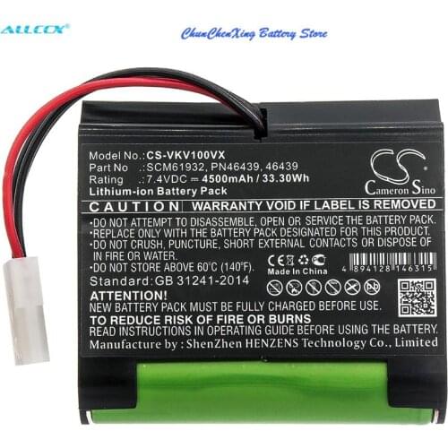 Cameron Sino 4500mAh Battery 46439,PN46439,SCM61932 for Vorwerk Kobold VR100, VX100