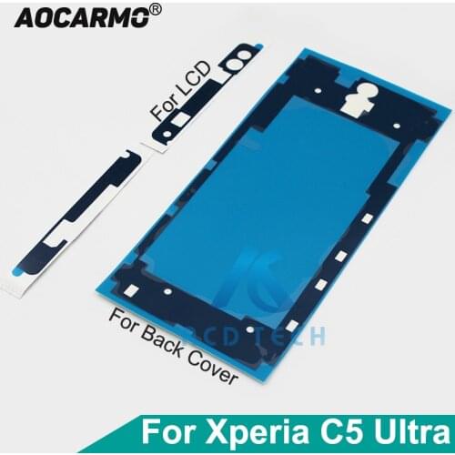 Aocarmo For SONY Xperia C5 Ultra E5563 E5553 Front LCD Screen Waterproof Adhesive Middle Frame Back Cover Full Set Tape Sticker