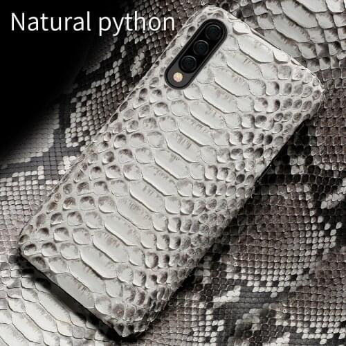 Natural Python leather For samsung a50 case cover coque Luxury Shockproof back covers For Samsung A30 A70 Sexy marvel funda