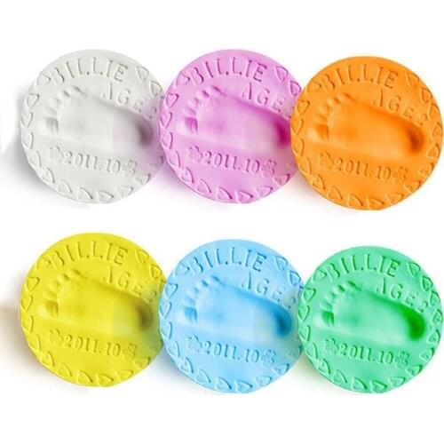 20g Baby Hand Foot Inkpad souvenir Air Drying Soft Clay Handprint Footprint Imprint Kit Casting DIY collection Toys NBB0205