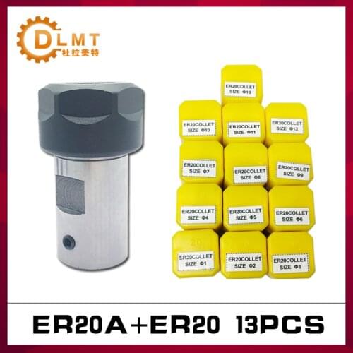 1PC C25 ER20 Motor Shaft Extension Rod Holder 6/8/10/12/14/16MM 13PCS ER20 Spring Collet Chuck 1-13MM CNC Machining Center